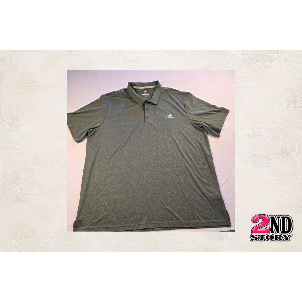 adidas Golf Men's Heather Olive Green Short Sleeve Polo Shirt 2XL